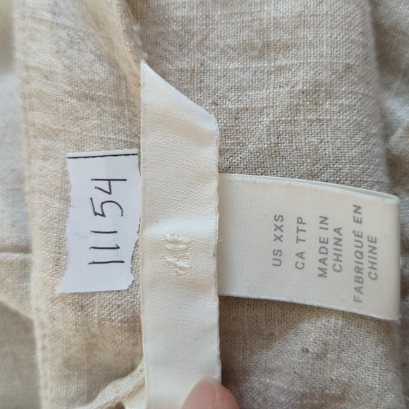 H&M Button From Wide Leg Cropped Linen Blend Jumpsuit Cream XXS hipster summer - Picture 5 of 6